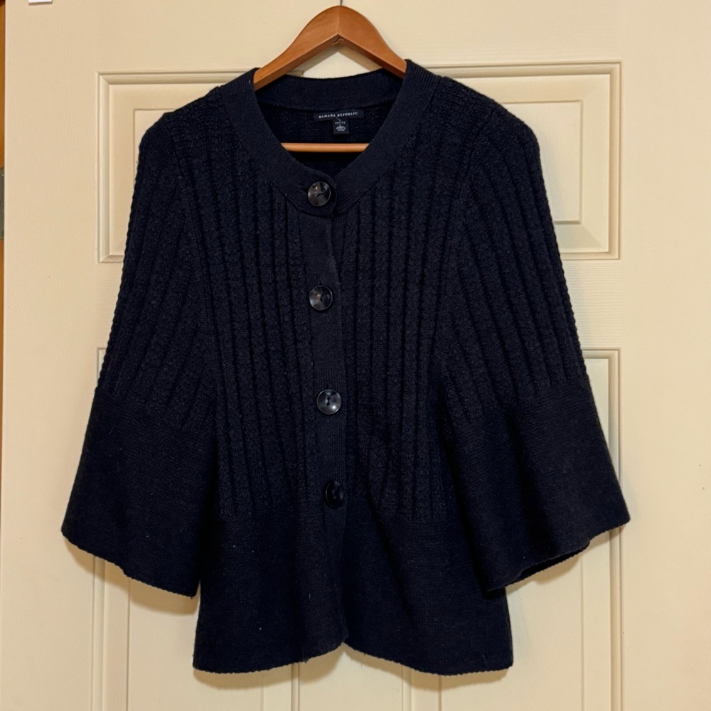 Banana Republic Wool Black Cardigan Sweater